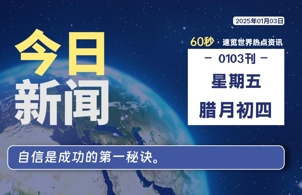 01月03日，星期五, 每天60秒读懂全世界！-罗博客